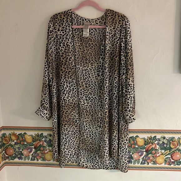 Chico's Jackets & Blazers - Chico’s Long Sleeve Duster, Size 2(L 12/14), Cheetah Print